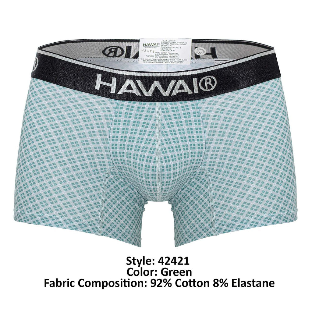 HAWAIR Printed Low Rise Trunks - Green