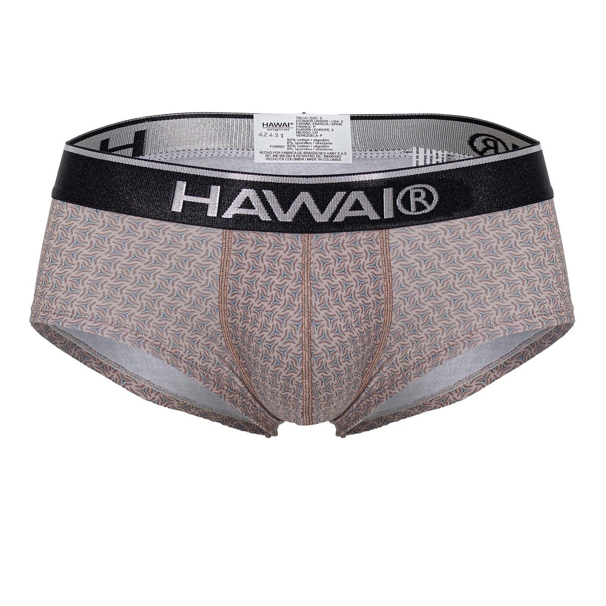 HAWAIR Printed Briefs - Cocoa