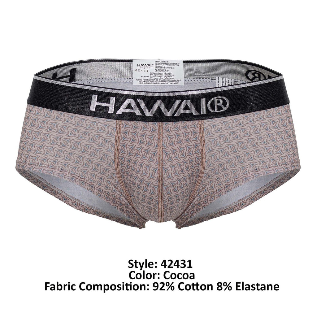 HAWAIR Printed Briefs - Cocoa