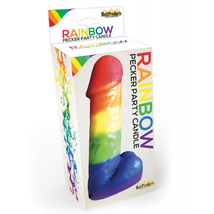 Party Pecker Rainbow Pecker Party Candle