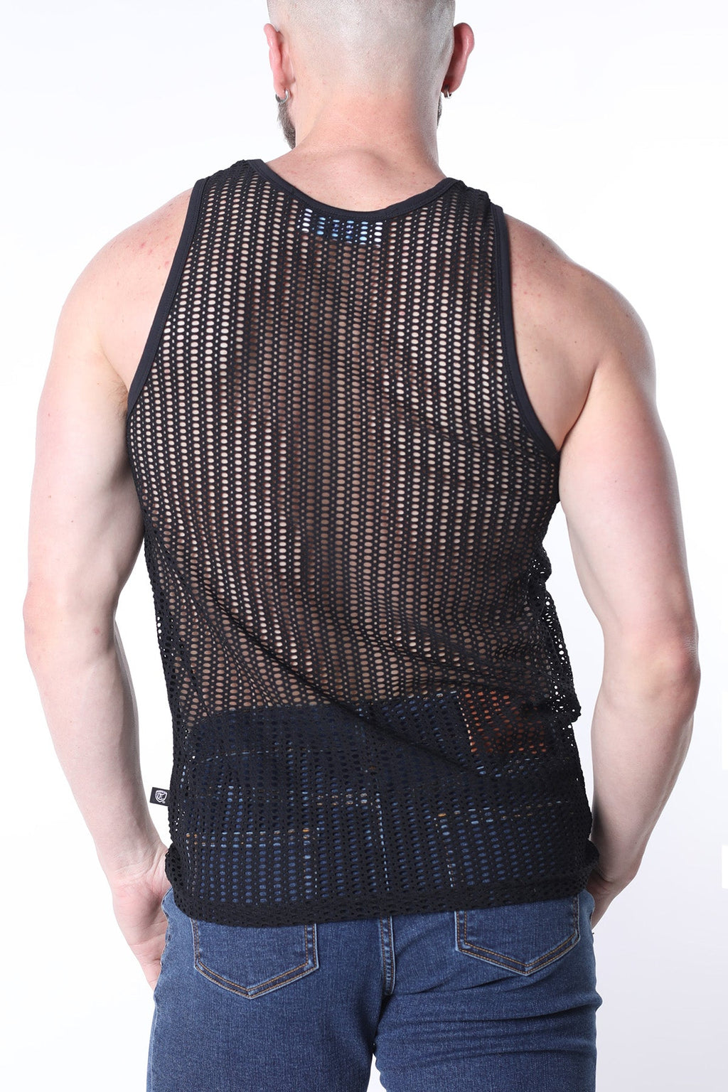 Timoteo Hamptons Mesh Tank Top - Black