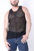 Timoteo Hamptons Mesh Tank Top - Black