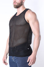 Timoteo Hamptons Mesh Tank Top - Black