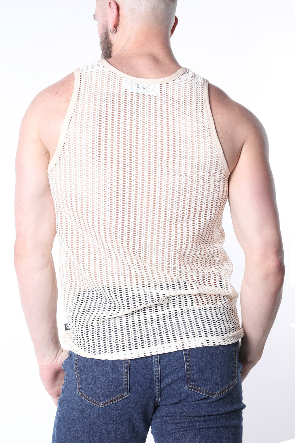 Timoteo Hamptons Mesh Tank Top - Sand