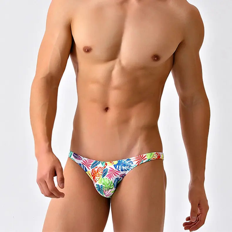 Tropical Monstera Low Cut Swim Brief