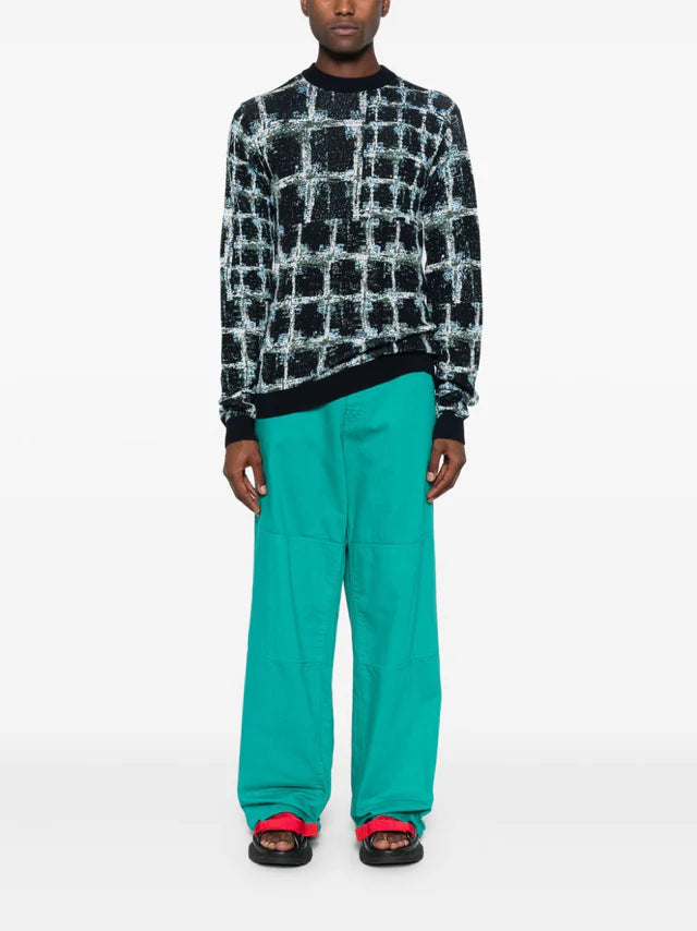 Henrik Vibskov DUSK KNITTED BLOUSE - BLACK SHIBORI CHECKS