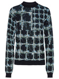 Henrik Vibskov DUSK KNITTED BLOUSE - BLACK SHIBORI CHECKS