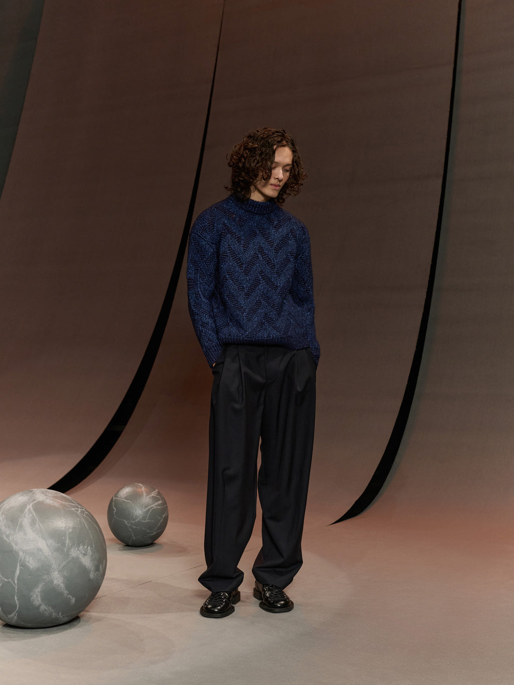 Henrik Vibskov Flat Knitted Crewneck Flat Navy
