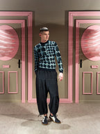 Henrik Vibskov DUSK KNITTED BLOUSE - BLACK SHIBORI CHECKS