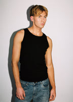 Dominic Albano Ribbed Cotton Tank - Black