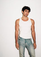 Dominic Albano Ribbed Cotton Tank - White