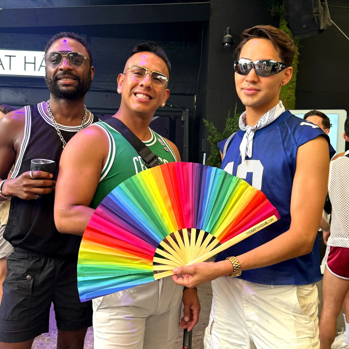 Rainbow Pride Bamboo Folding Fan