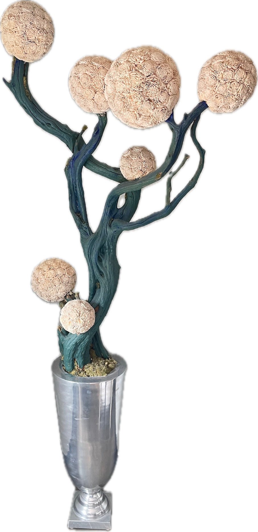 Lot 36: Dr. Suess tree in silver base painted by Adam Lambert