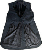 Lot 5: Richard Paul black tuxedo vest with coattails and rhinestone trim
