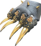Lot 10: The Blonds // black leather glove with gold spikes