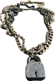 Lot 11: Gold multi-chain lock necklace