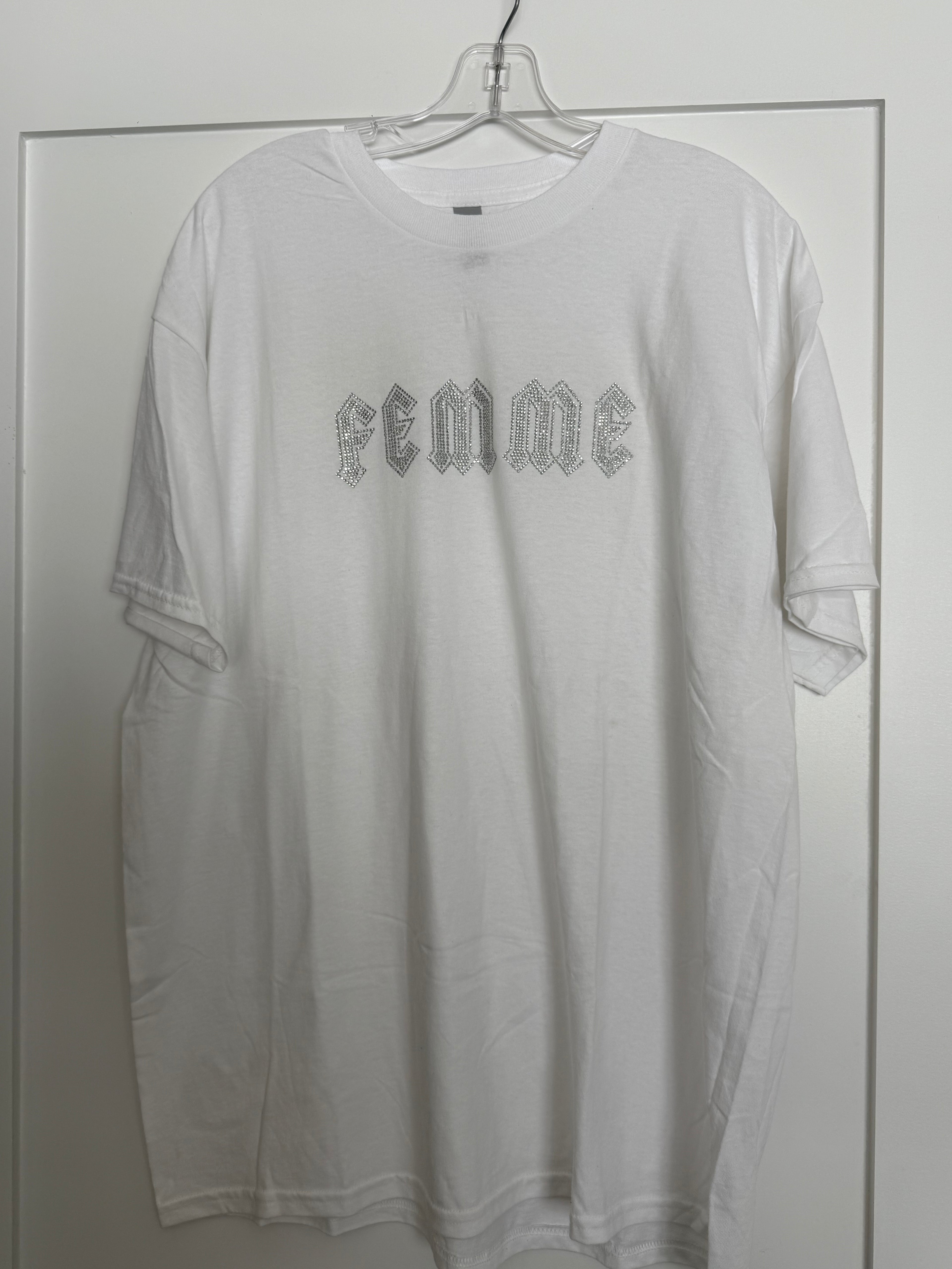 WHITE FEMME SPARKLE TEE BY TRADE