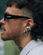 KISKA LAB PRINCE ALBERT PLATINUM EARRING