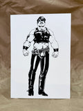 Bill Ward Drum Greeting Card: LEATHER DADDY