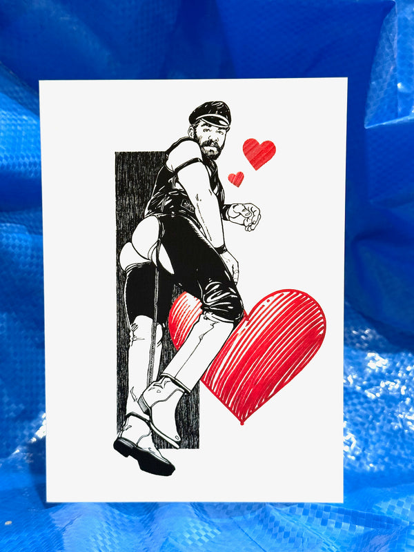 Bill Ward Drum Greeting Card: Over the shoulder V-Day