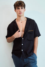 Crystal Palm Tree Linen Shirt