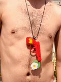 Walter Van Beirendonck peace Gun Necklace - Red