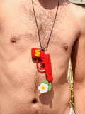 Walter Van Beirendonck peace Gun Necklace - Red