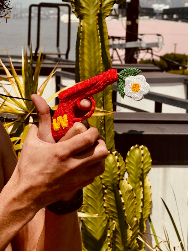 Walter Van Beirendonck peace Gun Necklace - Red