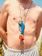 Walter Van Beirendonck peace Gun Necklace - Blue