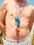 Walter Van Beirendonck peace Gun Necklace - Blue