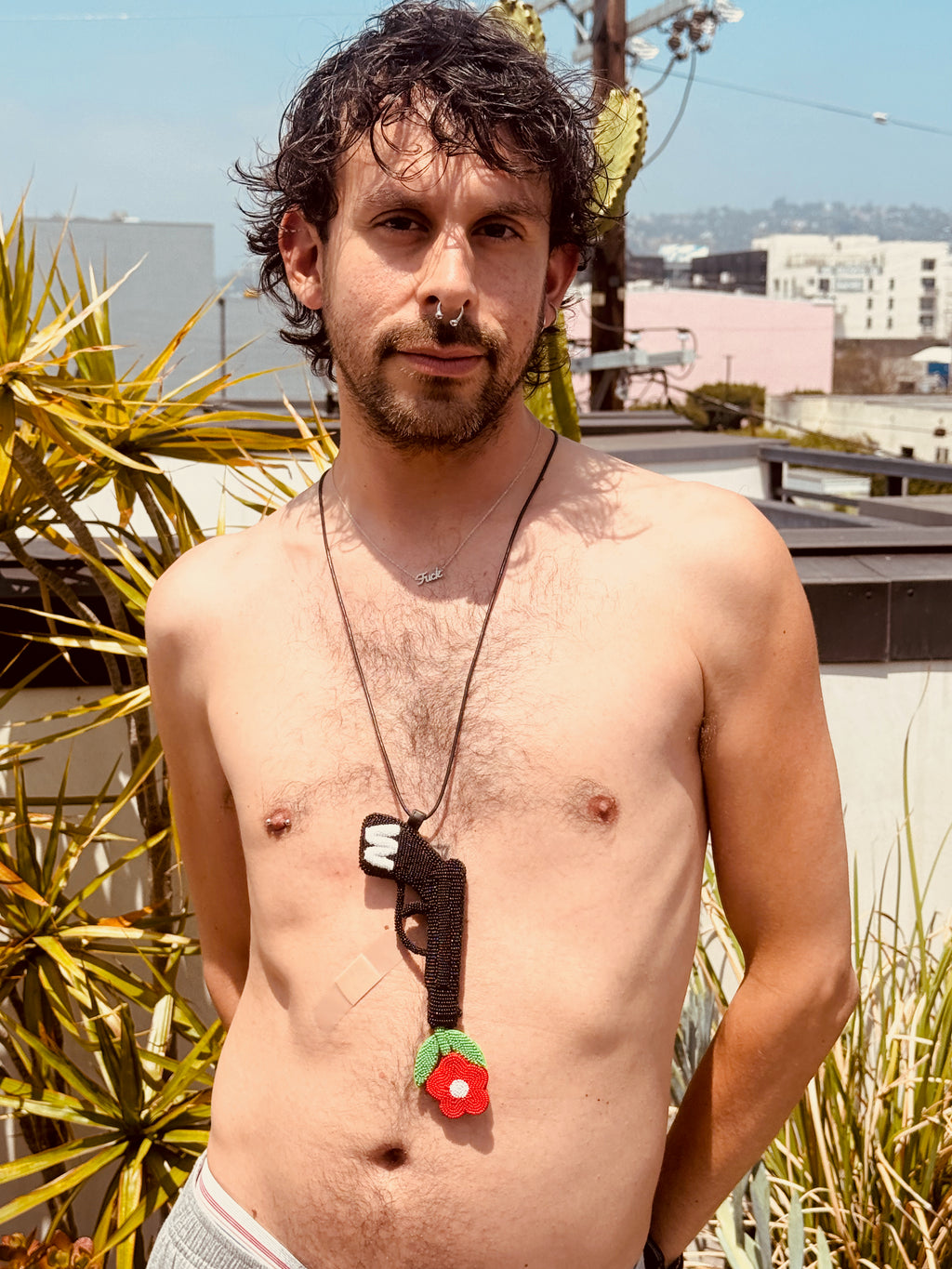 Walter Van Beirendonck peace Gun Necklace -Black