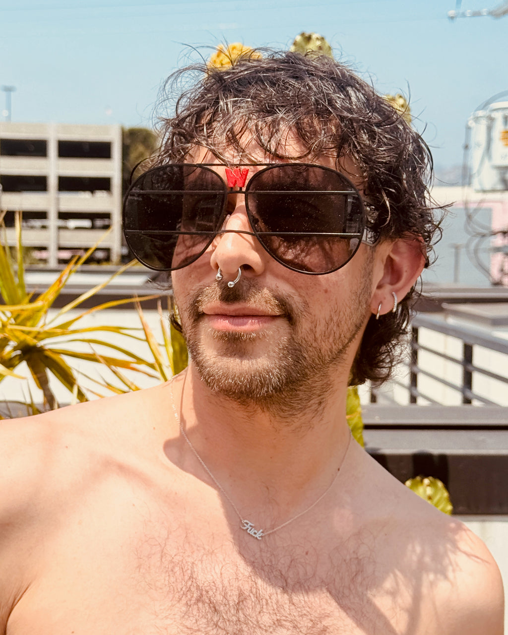 WALTER VAN BEIRENDONCK brutal pilot sunglasses - black shadow