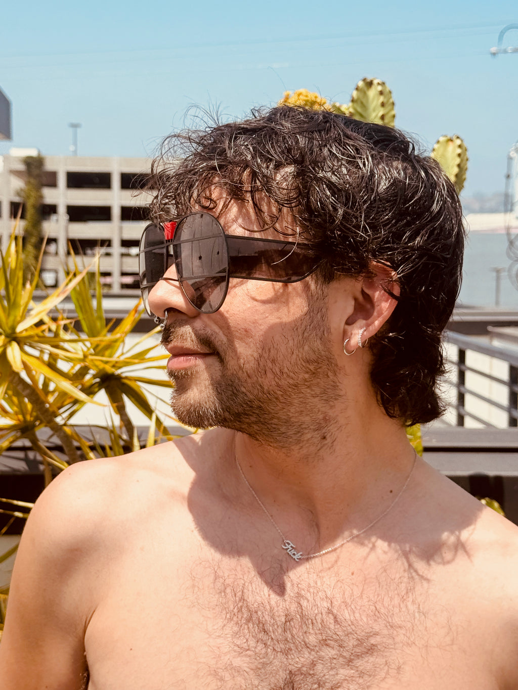 WALTER VAN BEIRENDONCK brutal pilot sunglasses - black shadow