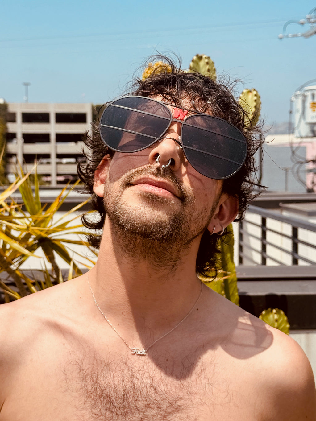 WALTER VAN BEIRENDONCK brutal pilot sunglasses - black shadow