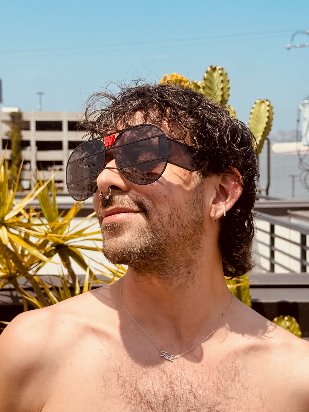 WALTER VAN BEIRENDONCK brutal pilot sunglasses - black shadow