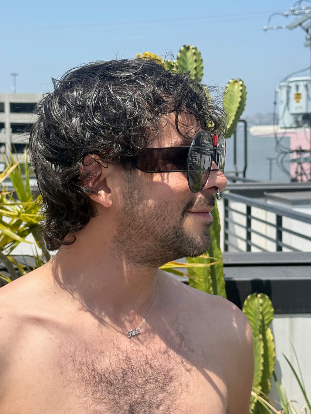 WALTER VAN BEIRENDONCK brutal pilot sunglasses - black shadow