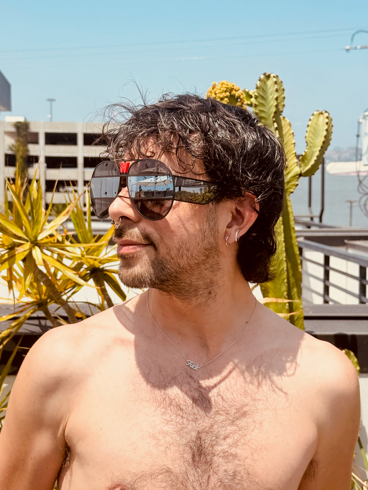 WALTER VAN BEIRENDONCK brutal pilot sunglasses - black mirror