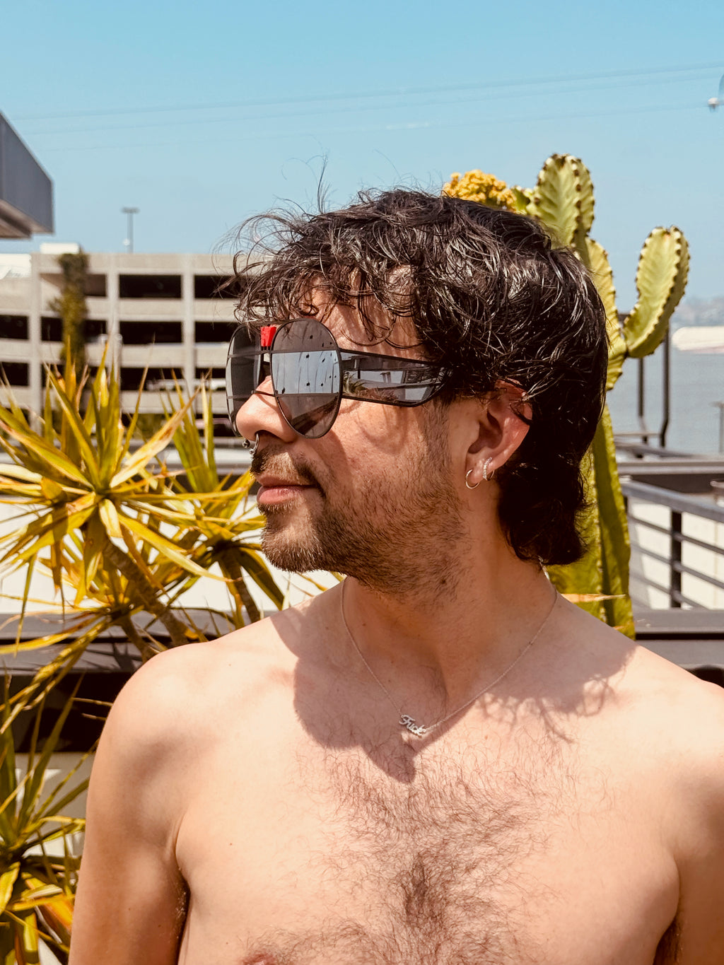 WALTER VAN BEIRENDONCK brutal pilot sunglasses - black mirror