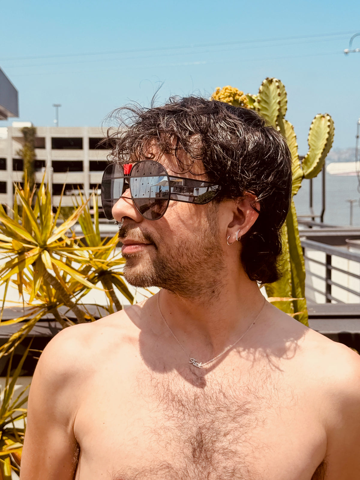 WALTER VAN BEIRENDONCK brutal pilot sunglasses - black mirror