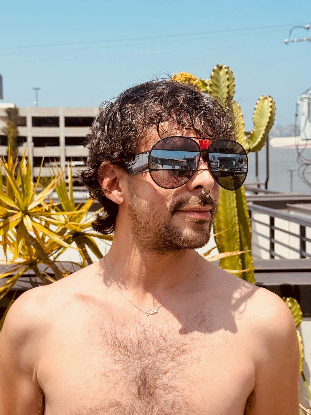WALTER VAN BEIRENDONCK brutal pilot sunglasses - black mirror