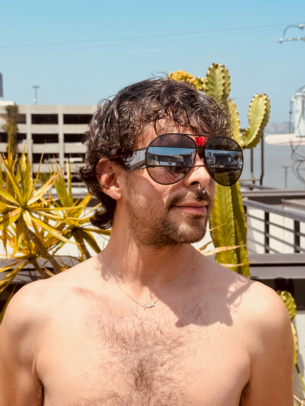 WALTER VAN BEIRENDONCK brutal pilot sunglasses - black mirror