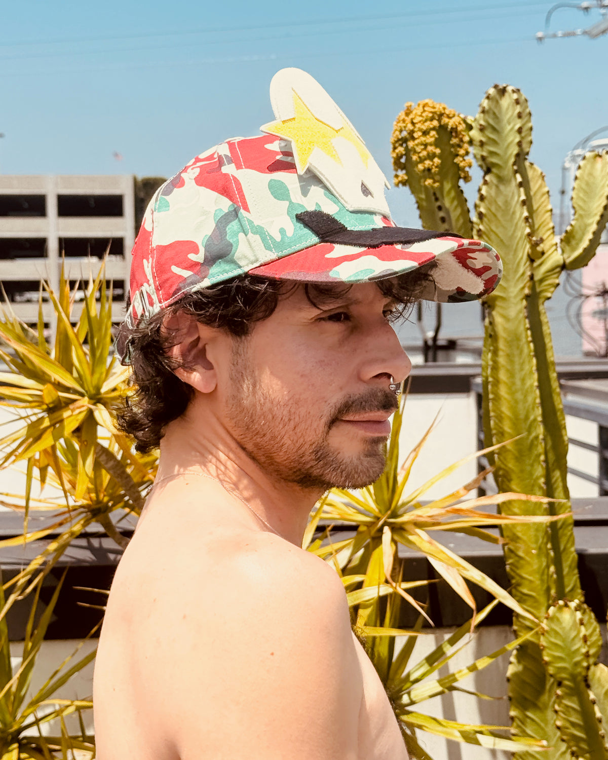 Camo Cap by Walter van Beirendonck - Light Green