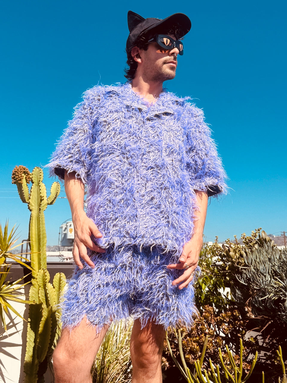 LOVERBOY BY CHARLES JEFFREY SHAGGY SCALLOPED BOXER SHORTS