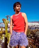LOVERBOY BY CHARLES JEFFREY DOUBLE TANK IN CORAL + RED