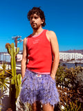 LOVERBOY BY CHARLES JEFFREY DOUBLE TANK IN CORAL + RED