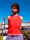 LOVERBOY BY CHARLES JEFFREY DOUBLE TANK IN CORAL + RED