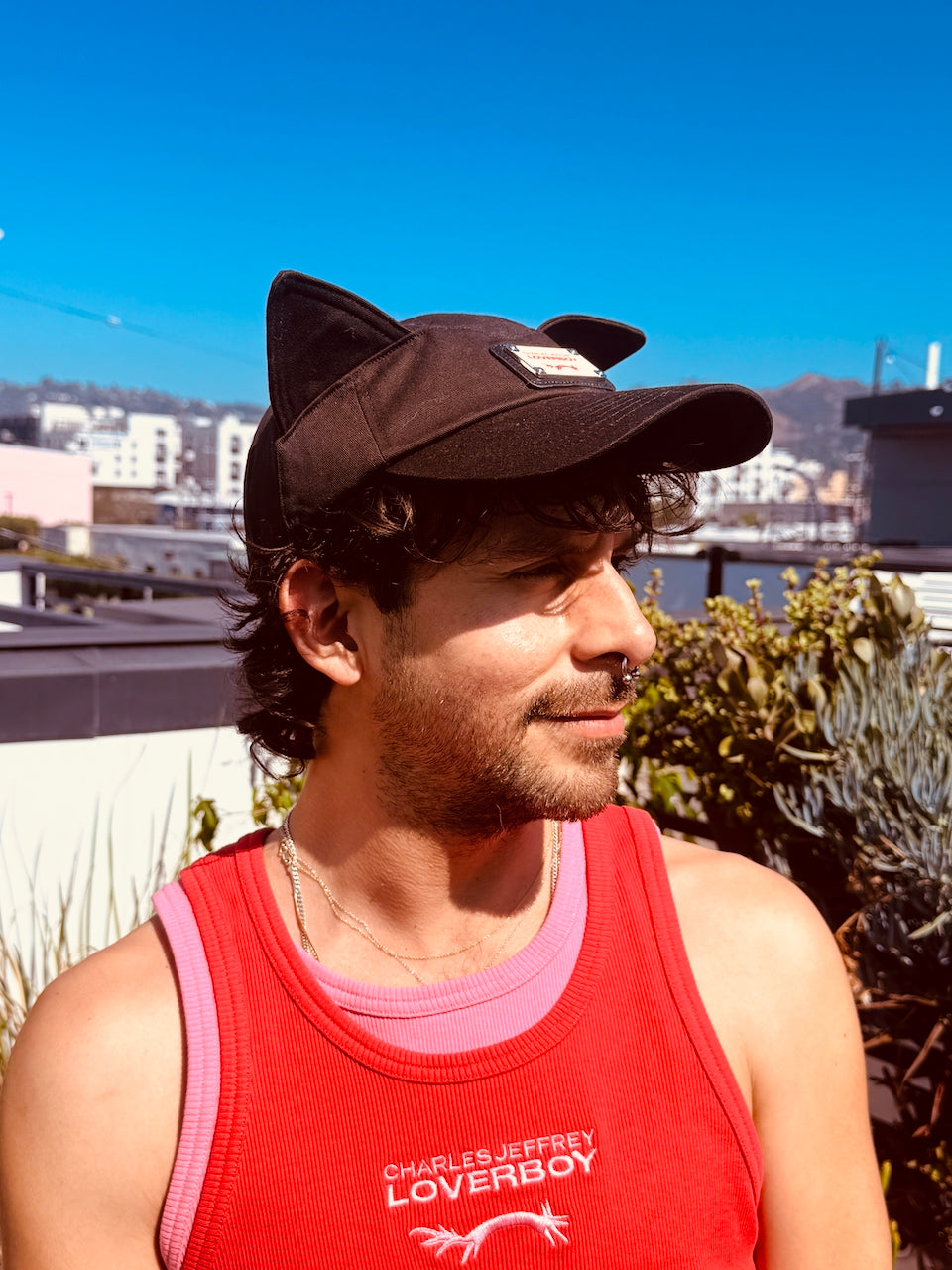 LOVERBOY BY CHARLES JEFFREY EARS CAP in BLACK