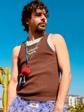 LOVERBOY BY CHARLES JEFFREY DOUBLE TANK IN BROWN + LIGHT BLUE