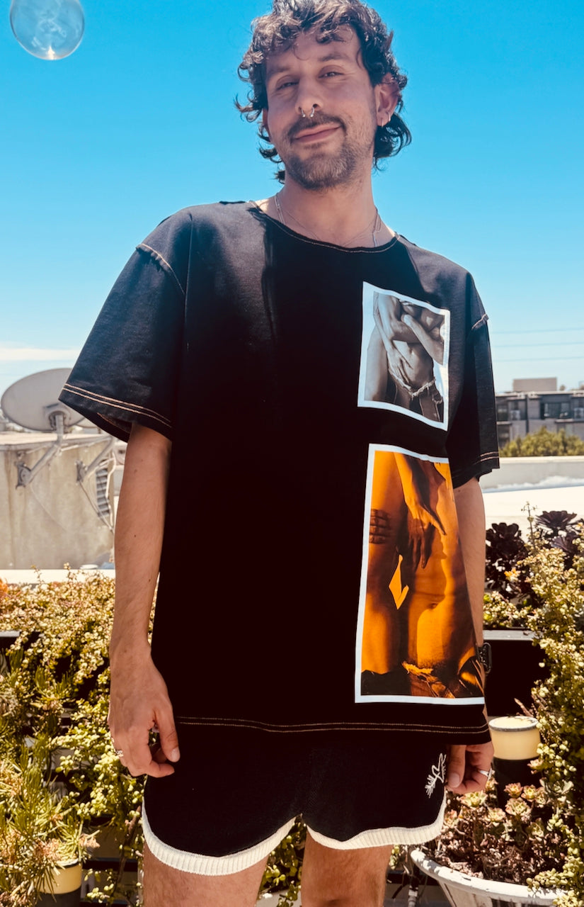LOVERBOY BY CHARLES JEFFREY GRAPHIC TEE in BLACK