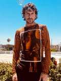 LOVERBOY BY CHARLES JEFFREY POWERMESH LONG SLEEVE TEE in ORANGE BLACK